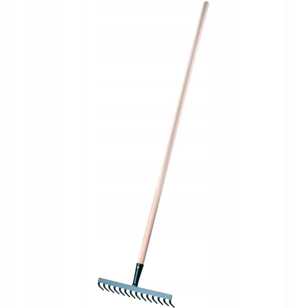 Kadax Rastrello In Metallo Con Manico In Legno "Vagen"", Rastrello Per Giardino, Attrezzo Da Giardino, Rastrello Da Giardino, Verde, 14 Denti"-image