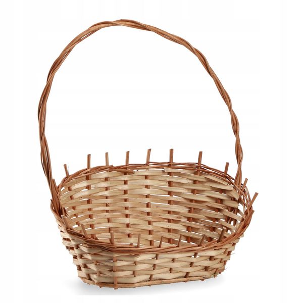 Cesto Regalo Kadax, Cesto Universale In Vimini, Cesto Con Manico Di Alta Qualità, Cesto Per Bottiglie (Naturale, Piccolo)-image