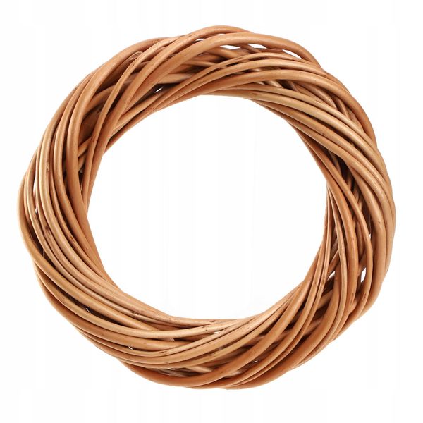 Ghirlanda Decorativa Kadax, Ideale Come Ghirlanda Per Porte, Ghirlanda In Vimini Naturale, Ghirlanda In Rattan (Marrone 20 Cm)-image