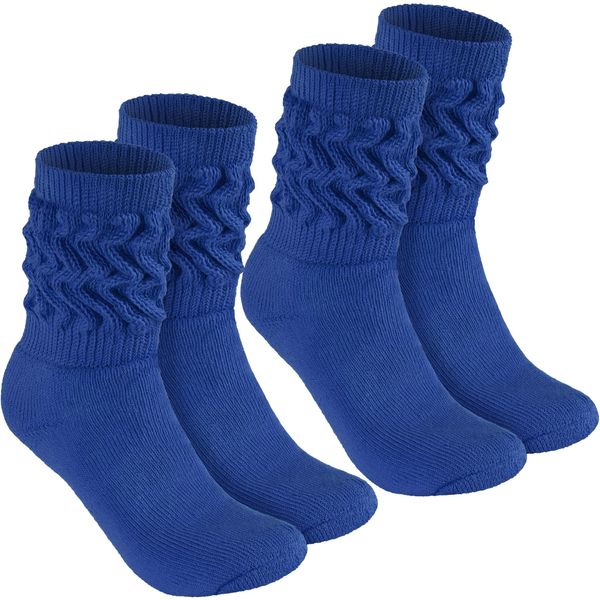 Brubaker Slouch - Calze Da Donna Per Fitness, Yoga E Allenamento - Calze Sportive Da Donna, Blu, Taglia 39-42, 2 Paia-image