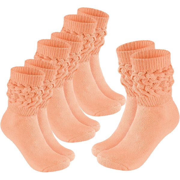 Brubaker Slouch - Calze Da Donna Per Fitness, Yoga E Allenamento - Calze Sportive Da Donna, Color Pesca, Taglia 35-38, 4 Paia-image
