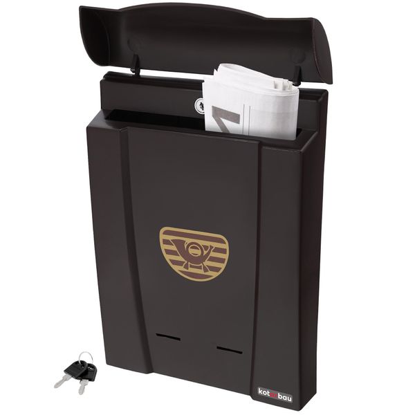 Kotarbau® Cassetta Per Le Lettere In Plastica Pvc Marrone 40X28 Cm Cassetta Per Le Lettere Resistente Alle Intemperie Con Chiave Cassetta Per Le Lettere Senza Scomparto Per Giornali Cassetta Per Le Lettere Di Grandi Dimensioni-image