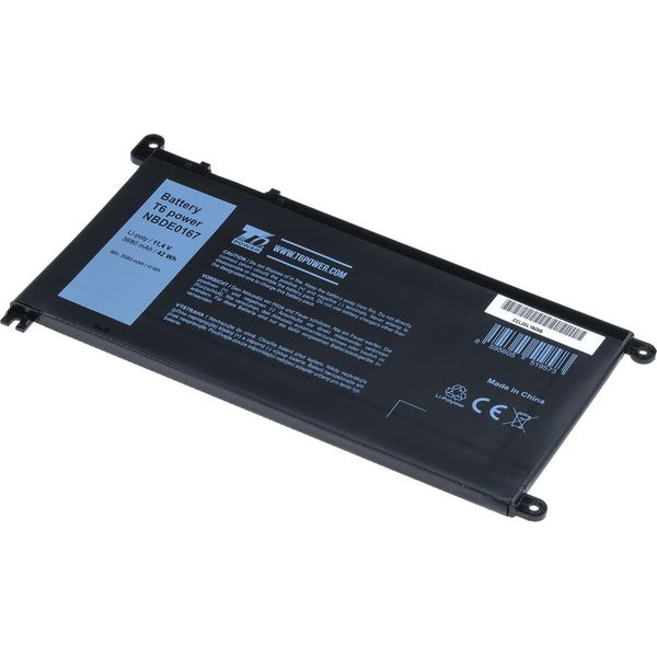 Batteria T6 Power Per Dell Inspiron 15 5580, Li-Poly, 11,4 V, 3680 Mah (42 Wh), Nero-image