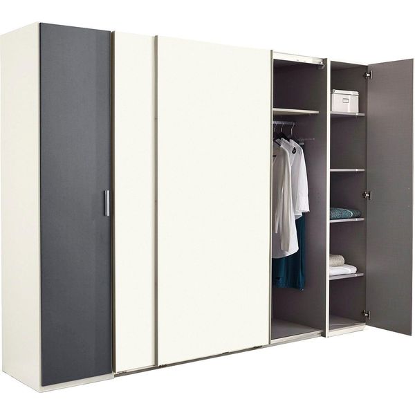 SchwebetüRenschrank Wimex "Lotto", Weiß (Weiß, Graphit), B:270Cm H:210Cm T:65Cm, SchräNke, SchwebetüRenschrank-image