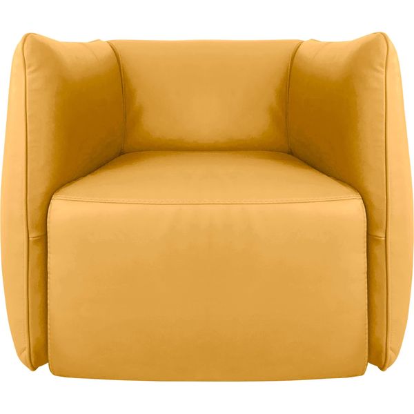 Sessel Egoitaliano "Ludo Loungesessel, Designsessel, Clubsessel, Elegant Und Zeitlos", Gelb, B:80Cm H:68Cm T:80Cm, Leder »Bull« (Echtes Rindsleder). Geschliffenes, Pigmentiertes Und Behandeltes Rindsleder Mit Einer Dicke Von 1, 3-1, 5 Mm. Dieses Leder Zeigt Eine Ziemlich Weiche Hand Mit Einem Halb Undurchsichtigen Aussehen. Es Handelt Sich Um Ein GeschüTztes Leder. Eine Leichte Deckschicht SchüTzt-image