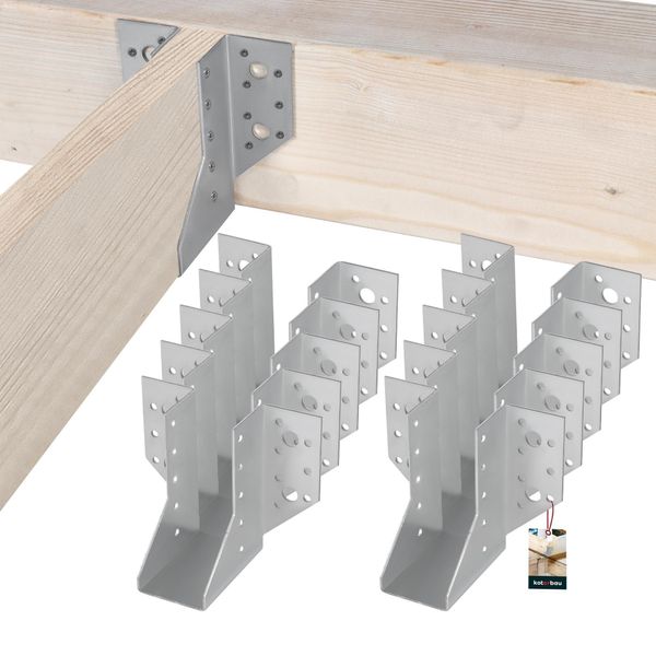 Kotarbau® Set Di 10 Ganci Per Travi 45 X 108 Mm Ganci Per Travi In Acciaio Zincato Ganci Per Travi Connettori Per Travi Pesanti Connettori Per Travi In Legno Travi In Legno-image
