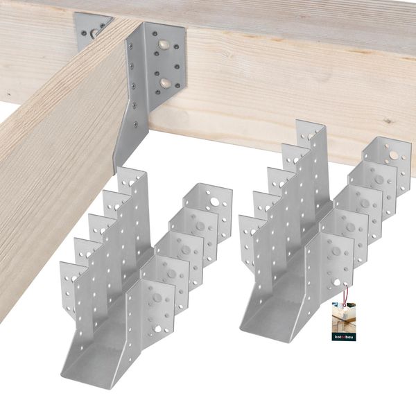 Kotarbau® Set Di 10 Ganci Per Travi 60 X 100 Mm Ganci Per Travi In Acciaio Zincato Ganci Per Travi Connettori Per Travi Pesanti Connettori Per Travi In Legno Travi In Legno-image