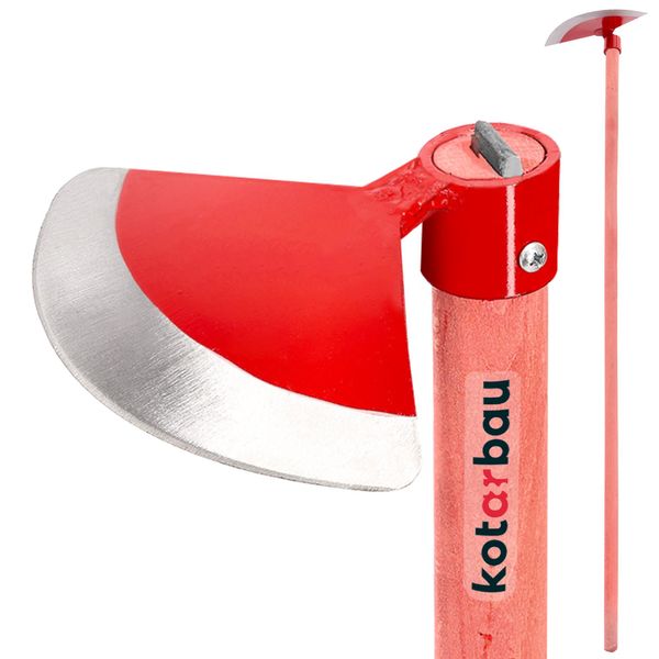 Kotarbau® Zappetta Da Giardino Mezzotonda 220 X 110 Mm Con Manico 119 Cm Zappetta Da Giardino Zappetta Per Diserbo Zappetta Per Piante Attrezzo Da Giardino Per Trapianto Diserbo Cura Del Giardino-image