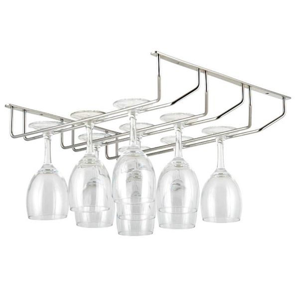 34,5X33X26,7Cm Binario Per Vetro | Portabicchieri A Parete | 3 File Di Binari Per Bar | Portabicchieri Per Champagne | Portabicchieri Per Vino A Soffitto | Portabicchieri Per Vino | Portabicchieri Per Casa, Bar, Caffè-image