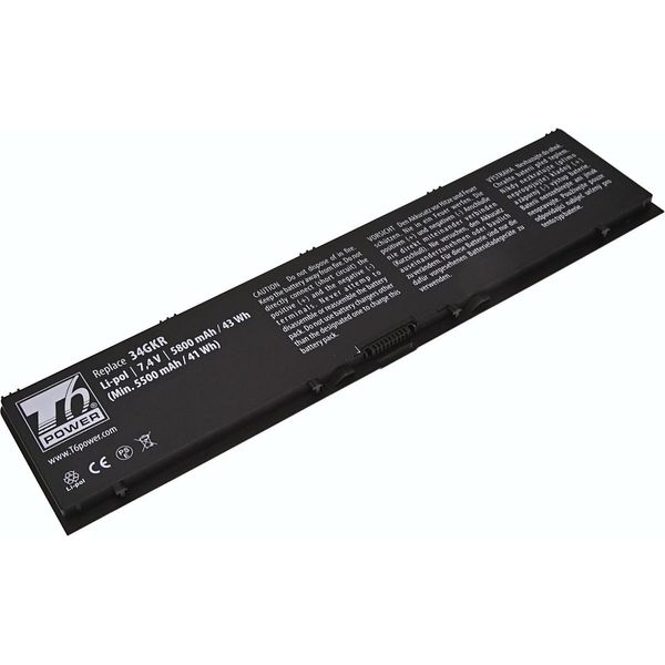 Batteria T6 Power Per Laptop Dell, Numero Di Parte 451-BBFS, Li-Poly, 7,4 V, 5800 Mah (43 Wh), Nero-image