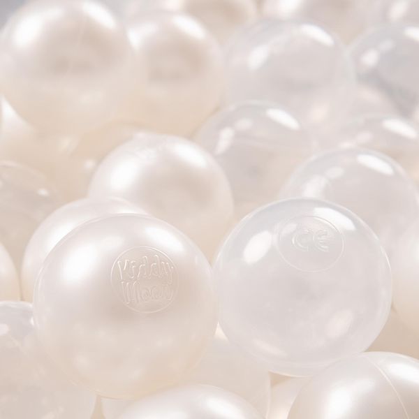 Kiddymoon Kids 50 Palline ∅ 7Cm Palline Da Gioco Per Il Bagno A Palline Palline Di Plastica Per Bambini Eu, Perla/Trasparente-image