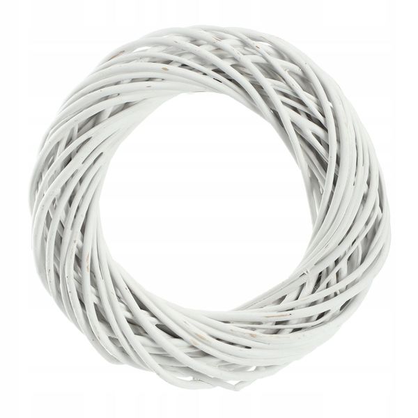 Ghirlanda Decorativa Kadax, Ideale Come Ghirlanda Per Porte, Ghirlanda In Vimini Naturale, Ghirlanda In Rattan, Ghirlanda Da Tavolo (Bianco 20 Cm)-image