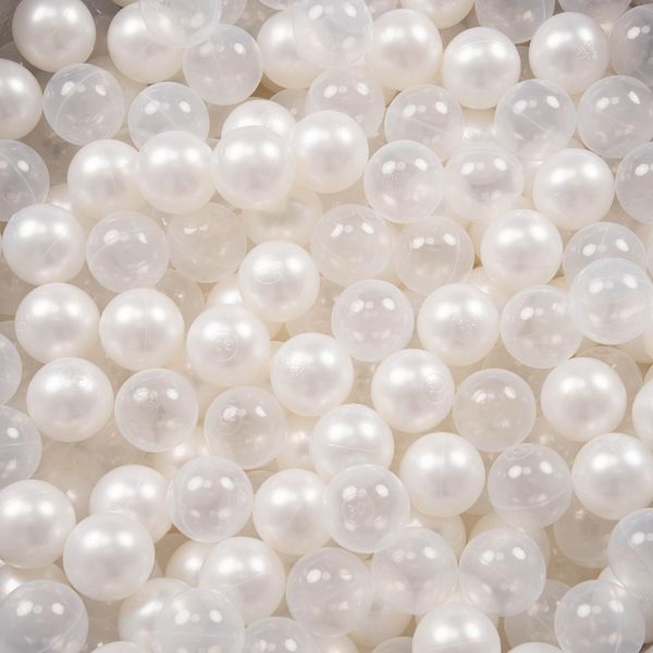 Kiddymoon 200/6Cm Palline Per Bambini Per Giochi Di Palline Da Piscina Palline Di Plastica Per Bambini Eu, Perla/Trasparente-image