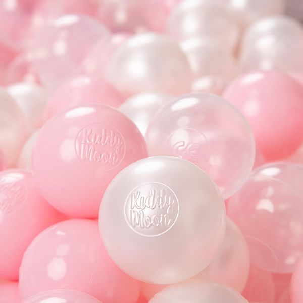 Kiddymoon 1200 ∅ 6Cm Palline Per Bambini Per Giocare Nella Vasca Da Bagno Palline Per Bambini In Plastica Eu, Rosa Cipria/Perla/Trasparente-image