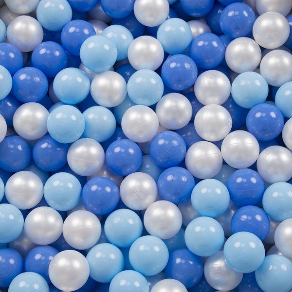 Kiddymoon 1200/6Cm Palline Per Bambini Per Giochi Di Palla Nella Vasca Da Bagno Palline Di Plastica Per Bambini Eu, Blu Bambino/Blu/Perla-image