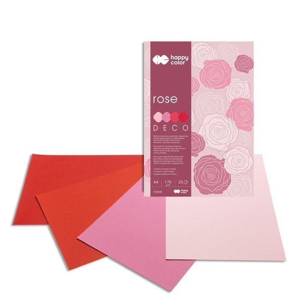 Happy Color Block A4 20 Fogli Carta Per L'artigianato Carta Argilla 170G, Rosso Rosa-image