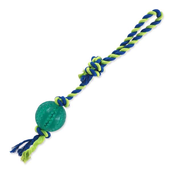 Giocattolo Cane Fantasy Dental Mint Palla Da Lancio Con Passante In Corda Verde 7 X 50 Cm 1 Pz-image