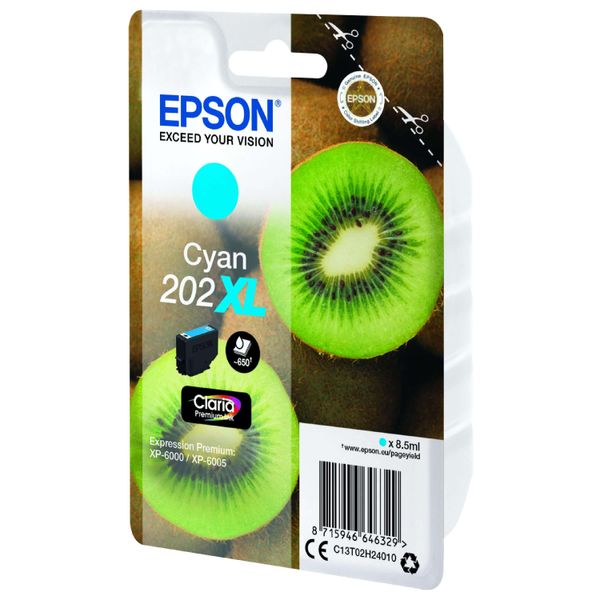 Original Epson Expression Premium XP-6000 (C13T02H24010 / 202XL) Druckerpatrone Cyan-image