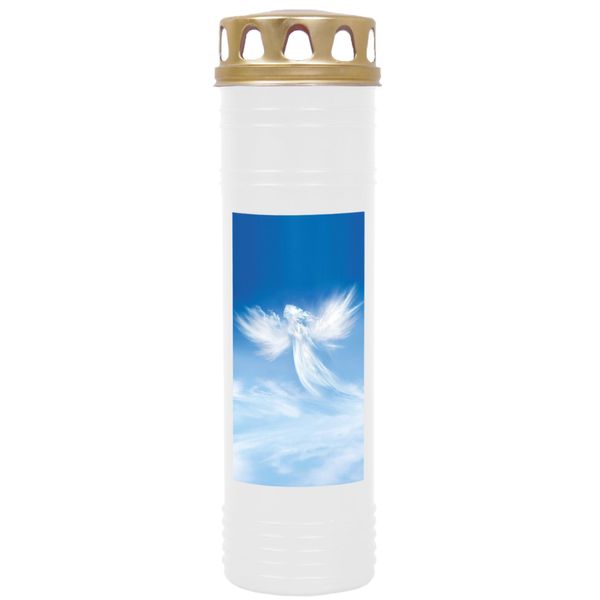 Hs Candle Confezione Da 4 Candele Da Tomba Con Motivo, Lume Da Tomba Con Durata Di Combustione Di Circa 7 Giorni, Motivo: Nuvola D'angelo, In Molte Altre Varianti-image