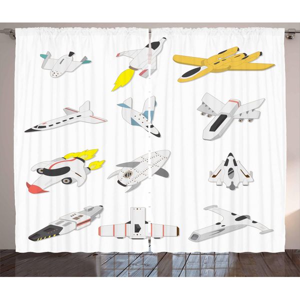 Abakuhaus Tenda Rustica, Viaggi Nello Spazio, Camera Da Letto Tenda Con Passanti E Ganci, 280 X 175 Cm, Multicolore-image