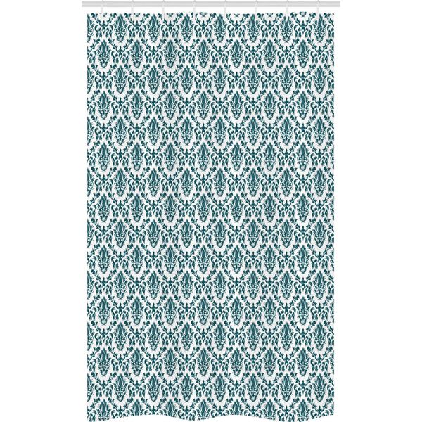 Abakuhaus Tenda Da Doccia Tribale Stretta, Foglie Di Fiori Disegnate A Mano, Set Decorativo Per Bagno In Tessuto Con Ganci, 120 X 180 Cm, Nero-image