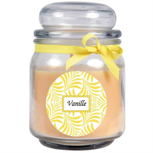 Candela Profumata Con Scritta "Vanilla"" In Un Barattolo Di Caramelle, 300 G Di Cera - Durata Di Combustione Circa 70 Ore, Candela In Barattolo In Confezione Regalo"-image