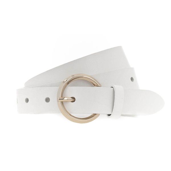 Vanzetti Pelle Cintura Cintura In Vita 25Mm Leather Belt W95 White Bianco-image