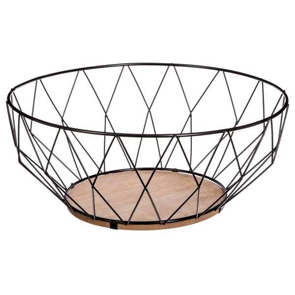 5Five Simply Smart Aufbewahrungskorb Losange, Obstkorb, Dekokorb, Metall, Mdf, 28 Cm, 150039A-image