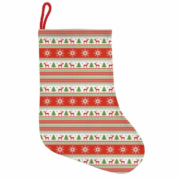 Abakuhaus Natale Stivali Di Babbo Natale Da Appendere Calze Di Natale, Renna Fiocco Di Neve, Calza Di Natale Da Appendere, 25X35 Cm, Vermilion Verde Bianco-image