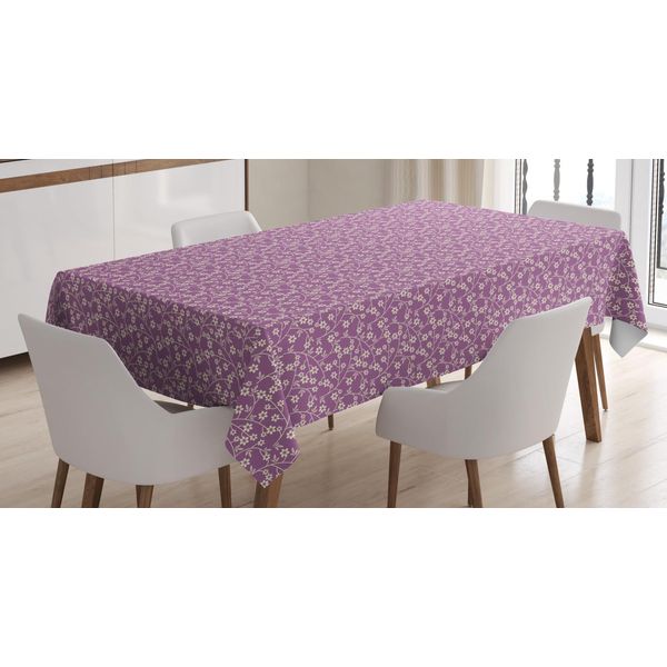 Abakuhaus Tovaglia A Fiori, Ast, Adatta Per Interni Ed Esterni Lavabile Stampa Chiara Nessuno Scolorimento, 140 X 170 Cm, Lilla Chiaro E Crema-image