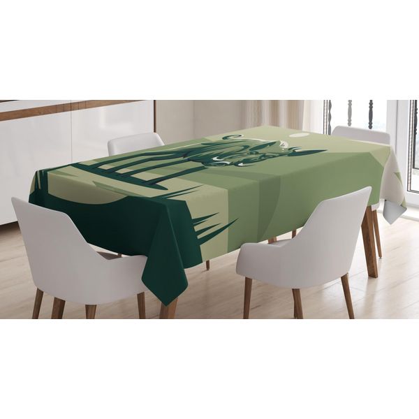 Abakuhaus Tovaglia Finnwal, Maiale Selvatico Astratto, Facile Da Pulire, Lavabile, Resistente Allo Sporco E Con Colori Chiari, Stampa Di Alta Qualità, 140 X 200 Cm, Verde Salvia, Verde Cacciatore-image