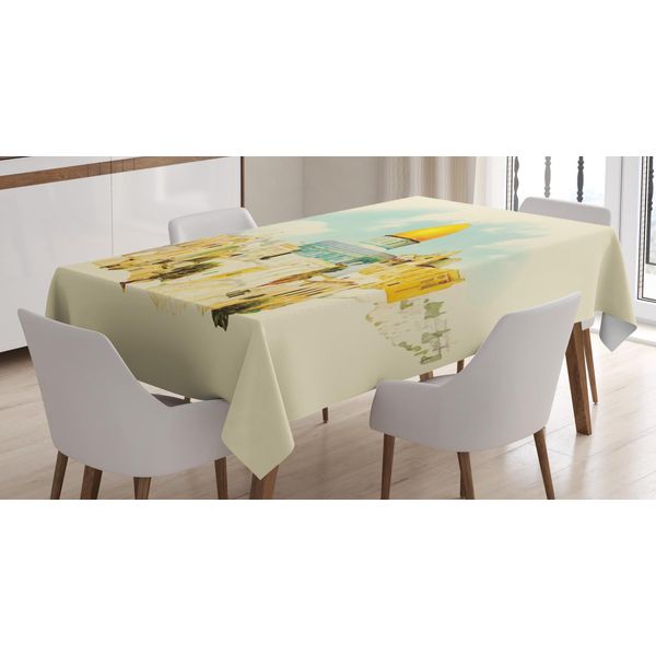 Abakuhaus Jerusalem Tovaglia, Dipinto Silhouette, Resistente Allo Sporco, Facile Da Pulire, Lavabile, Stampa Con Colori Chiari Che Non Sbiadiscono, 140 X 240 Cm, Multicolore Guscio D'uovo-image