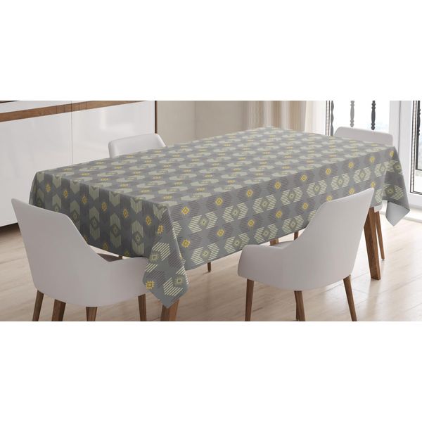Abakuhaus Tovaglia Etnica, Motivo Azteco, Resistente Allo Sporco, Facile Da Pulire, Lavabile, Stampa Con Colori Vivaci Che Non Sbiadiscono, 140 X 240 Cm, Color Crema Scuro-image