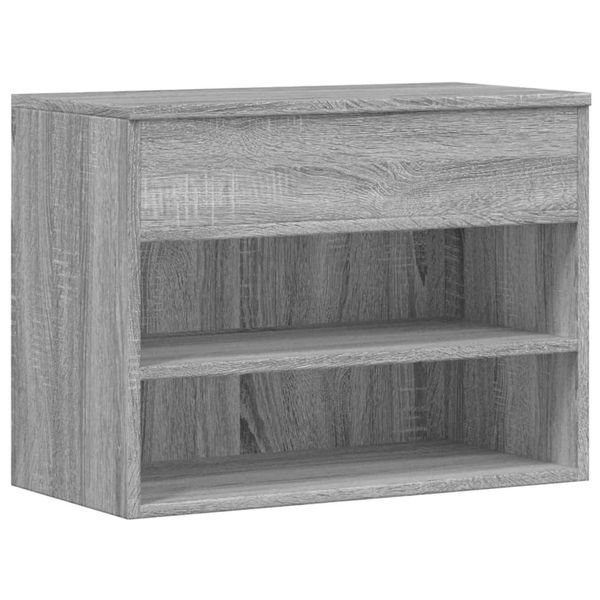 Vidaxl Panca Per Scarpe Grigio Sonoma 60X30X45 Cm Materiale A Base Di Legno-image