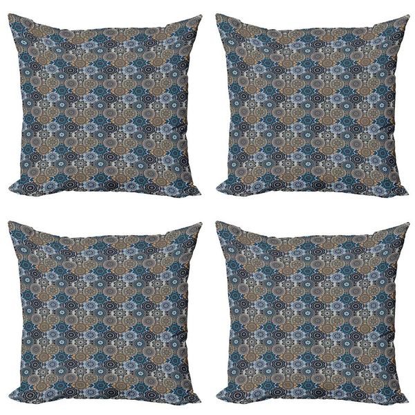 Abakuhaus Set Di Federe Marocchine (4 Pezzi), Flora, Stampa Digitale Moderna Su Entrambi I Lati, 45 Cm X 45 Cm, Multicolore-image