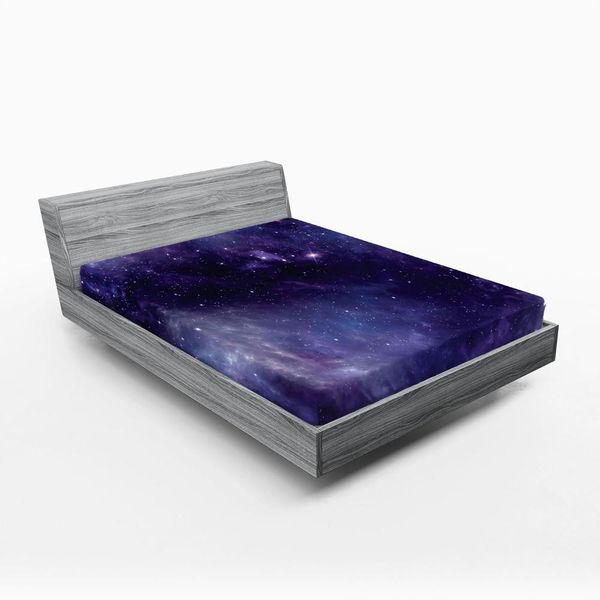 Abakuhaus Lenzuolo Con Angoli, Cielo Con Costellazioni Di Stelle Open Space E Atmosfera Cupa Heavenly Bodies, 135 X 190 Cm, Indaco-image