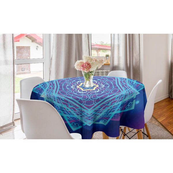 Abakuhaus Tovaglia Rotonda Stern Mandala, Disegno Geometrico, Tovaglia Circolare Per Sala Da Pranzo, Decorazione Cucina, 150 Cm, Multicolore-image