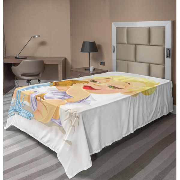 Abakuhaus Lenzuolo Astrologico, Icona Dello Zodiaco Acquario, Il Pianeta Saturno Gioca Con L'acqua E La Magia, Lenzuolo Morbido E Confortevole Per Un Letto Decorativo, 1 Pezzo, 260 Cm X 168 Cm, Multicolore-image