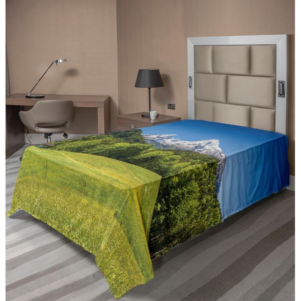 Abakuhaus Germania Lenzuolo, Villaggio Alpino Bavarese Di Berchtesgaden E Watzmann Germania, Lenzuolo Superiore Morbido E Confortevole Per Un Letto Decorativo 1 Pezzo 190 Cm X 100 Cm, Verde Verde Felce-image