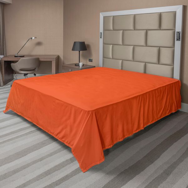Abakuhaus Lenzuolo Arancione, Illustrazione Su Sfondo Normale Con Grafica Boema In Stile Retrò Dai Colori Vivaci, Lenzuolo Morbido E Confortevole Per Un Letto Decorativo 1 Pezzo 244 Cm X 205 Cm, Arancione-image