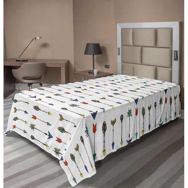 Abakuhaus Lenzuolo Con Freccia, Colorato, Etnico, Antico, Freccia Orientale, Tradizionale, Tribale, Armi, Design Culturale, Morbido E Confortevole, Lenzuolo Superiore Per Un Letto Decorativo, 1 Pezzo, 260 Cm X 168 Cm, Multicolore-image