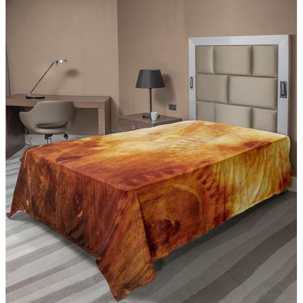 Abakuhaus Lenzuolo Industriale, Sfondo Con Vecchio Meccanismo In Colori Storici Rust Motion, Morbido E Confortevole Lenzuolo Superiore Per Un Letto Decorativo 1 Pezzo 190 Cm X 100 Cm, Arancione-image