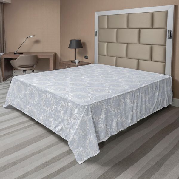 Abakuhaus Lenzuolo Celtico, Stampa Floreale Retrò Con Texture, Motivi Primitivi Celtici, Ispirazione Trifoglio, Lenzuolo Morbido E Confortevole Per Un Letto Decorativo, 1 Pezzo, 266 Cm X 260 Cm, Grigio-image
