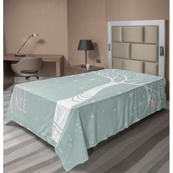 Abakuhaus Lenzuolo Magico, Motivo Magico Con Stelle E Luna, Illustrazione Stilizzata, Lenzuolo Morbido E Confortevole Per Un Letto Decorativo 1 Pezzo 190 Cm X 100 Cm, Verde Mandorla Bianco-image