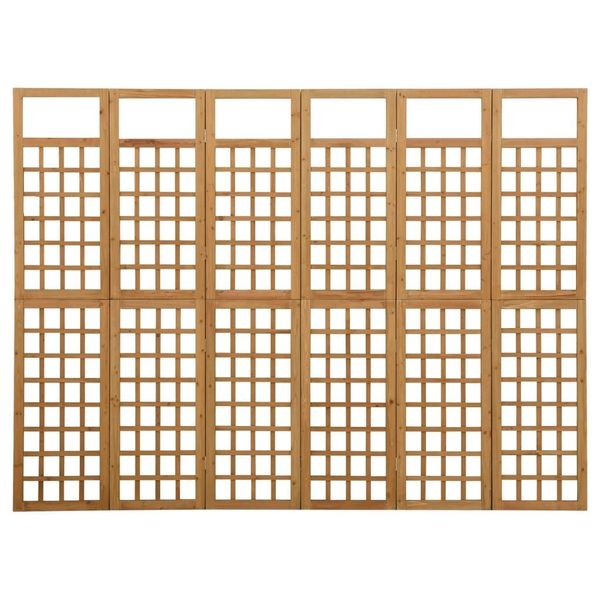 Syfax™ Divisorio A 6 Pannelli In Legno Massello Di Abete 242,5X180 Cm-image