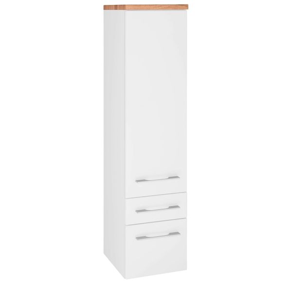 Midischrank Welltime "Davos", Weiß (Weiß, Weiß, Matt), B:30Cm H:130Cm T:35Cm, SchräNke, Midischrank, Mit 2 Schubladen-image