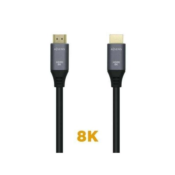 Cavo Hdmi 2.1 8K Aisens A150-0428/ Hdmi Maschio - Hdmi Maschio/ 2 M/ Grigio Nero-image