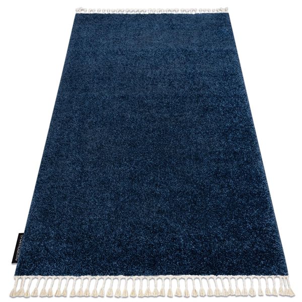 Tappeto Berber 9000 Blu Scuro Frange Berbero Marocchino Shaggy Azzurro 200X290 Cm-image