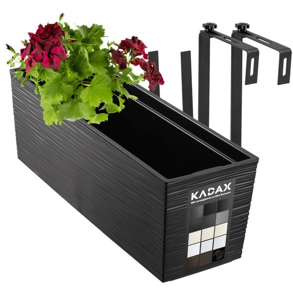 Vaso Da Fiori Kadax Con Inserto "Treviso"", 56 Cm, Con Staffe, Motivo A Scacchiera, Nero"-image