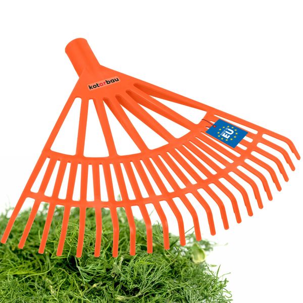 Kotarbau® Rastrello Per Foglie In Plastica Senza Manico Arancione 370 X 440 Mm Rastrello A Ventaglio Rastrello Per Foglie In Plastica Rastrello Per Foglie Grande Rastrello Per Giardino Rastrello Per Prato Rastrello Largo Rastrello Per Giardino Rastrello In Plastica-image